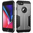 JETech Shockproof Case for iPhone 8 and iPhone 7, Dual Layer Protective Phone Cover with Shock-Absorption, Silver