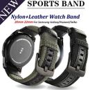 Nylongewebe + Lederarmband Gewebtes Smartwatch-Armband Ersatzarmband 20mm/22 mm