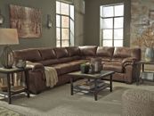 ON SALE - Modern Living Room Brown Microfiber Fabric Sectional Sofa Set IG00