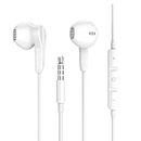 3.5mm Headphones with Microphone Wired Earbuds for iPhone SE 6 6S, Semi in-Ear Earphones Noise Cancelling HiFi Stereo Magnetic Comfortable for Samsung A14 A13 A12 S10 Moto G Switch Android Phone