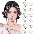 BOFUNX 12pcs Pinzas para el Pelo con Diseño de Estrella Y2K Clips de Metal Horquillas Antideslizantes Accesorios para el Cabello para Mujeres Niñas