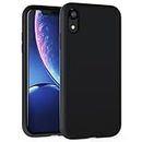 TAXXOE Silicone Case Compatible with iPhone XR Case Soft Ultra Slim Protective Shockproof Liquid Silicone Phone Case, Anti-Scratch Microfiber Lining, 6.1" Black