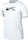 Nike M NKCT DF tee Swoosh Tennis T-Shirt, White, L Men's