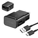Adaptive Fast Charging Wall Charger Adapter for Samsung Galaxy S9 S8 S9 Plus Note 9 - Bundled with UrbanX Type C Cable Cord - 4ft (1.3m) and OTG Adapter - Fast Charging Kit - 3 Items - Black