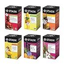 Stash Tea Fruity Herbal Tea 6 Flavor Tea Sampler, 6 boxes With 18-20 Tea Bags Each