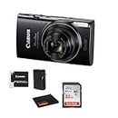 Canon PowerShot ELPH 360 HS Digital Point and Shoot Camera (Black) Bundle with 32 GB Memory Card and More (Renewed)