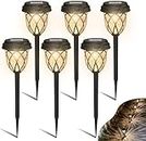 HELESIN Solar Lights Outdoor, 6 Pack Solar Garden Lights Waterproof, Outdoor Solar Lights with Unique Light and Shadow Effects for Pathway Yard Patio Walkway Driveway Garden Lawn Decor