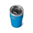 YETI Rambler 16 oz Stackable Tumbler, Vacuum Insulated, Stainless Steel with MagSlider Lid, Big Wave Blue