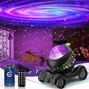 Galaxy Projector, 360° Star Projector Night Light with Remote&Voice Control, White Noise, Color Changing Bluetooth Projector Light for Kids Adults Bedroom Decor, Gift for Christmas Birthday Party