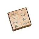 Oytra Stamp Set Monday to Sunday Weekday Mini Wooden Rubber Base for Journaling Journals Hobby Art Craft Designs
