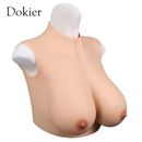 Silicone Breast Forms Round Collar Breastplates Mastectomy Bra For Crossdresser 