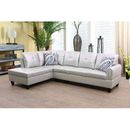 Gray/Brown Sectional - Latitude Run® Julietteboterill 97" Wide Faux Leather Sofa & Chaise Faux Leather | 33.5 H x 97 W x 66.5 D in | Wayfair
