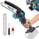 TEETOK Mini Chainsaw Cordless 6-Inch Handheld Chainsaw for Makita 18V Battery Portable Electric Chainsaw with Safety Lock for Courtyard Garden Household Tree Branch Trimming (Tool Only)