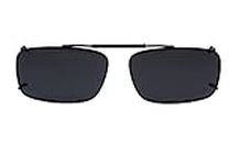 Eyekepper Metal Frame Rim Polarized Lens Clip On Sunglasses 56 * 34MM Grey Lens