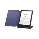 Kindle Paperwhite Signature Edition including Kindle Paperwhite (32 GB) - Denim - Without Lockscreen Ads, Leather Cover - Denim, and Wireless Charging Dock