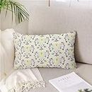 SAJAVAT HOME Cotton Honey Bee Printed Pillow Cover | 12x18 INCHES/ 30x45 Cms | Sheen Green, White & Black (Pack of 1)