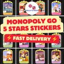Monopoly GO 5 Stars Sticker Set 13-21 (Fast Delivery)