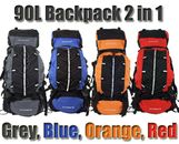Camping Backpack 90L + 15L Large Rucksack Bag Luggage Hiking Day Dual Pack