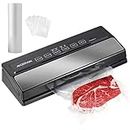 Vacuum Sealer Machine for Food Packing Storage|Easy to use and Clean|Led Indicator Lights|Automatic Food Sealer Machine|Removable Design|Dry & Moist & Normal & Gentle Modes(Silver)
