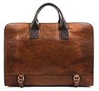 Time Resistance Valigetta in pelle per laptop Attache Case Messenger Bag per uomini e donne (marrone)