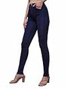 Miss Chase Women's Navy Blue Mid Rise Solid Stretchable Denim Jeans (MCAW17DEN02-13-71-34,Navy Blue,34)