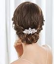 Wendalern Pinzas para el pelo con diamantes de imitación para boda pasador de pelo con flores horquillas de cristal dorado accesorios decorativos para el cabello para mujeres y niñas