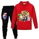Boys Super Hero Hoodies&Sweatpants 2 Piece Kids Pullover Outfit Set Game Jogging Tracksuit Sweatshirt Sweat Suit (6-7 Years, red)