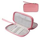 T Tersely Electronics Accessories Organizer Pouch Bag, Double Layers Electronic Organiser Travel Cable Gadget Bag for Cable, Phone, SD Card (Pink)