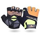 Kobo Cycling Gloves/Riding Gloves/Stretchable Free Size for Unisex Bike Half Finger Gloves, Anti-Skid Silicone Gel Padding (XL)