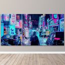 Coloridas luces nocturnas de neón de la ciudad de Japón 3 piezas lona impresión artística de pared HD decoración para el hogar