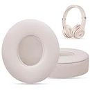 Ear Pads Replacement for Beats Solo 3 - GVOEARS Earpad Cushions Covers for Solo 2 Solo 3 Wired Wireless ON-Ear Headphones with Noise Isolation Memory Foam Protein Leather (Light Pink)