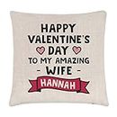 Gift Base Federa per cuscino personalizzabile con scritta "Happy Valentine's Day To My Amazing Wife