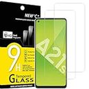 NEW'C Lot de 2, Verre Trempé pour Samsung Galaxy A21s, Film Protection écran -sans Bulles d'air -Ultra Résistant (0,33mm HD Ultra Transparent) Dureté 9H Glass