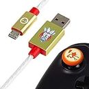Numskull Crash Bandicoot - Cable micro USB y asas para pulgar (1,5 m, para Xbox One, mando de PS4)