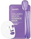 Mediheal Collagen Mucin Essence Facial Mask, Moisturizing & Nourishing Facial Sheet Mask for Stressed Skin, Collagen and Vegan Mucin, Eco-Friendly & Hypoallergenic Cellulose Sheet 15 Sheet