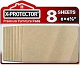 Felt Furniture Pads X-PROTECTOR 8 PCS - Premium 6” x 4 3/8” Heavy Duty Beige Felt Sheets! Cut Large Furniture Pads to The Size You Need - The Best Felt Floor Protectors for Any Hard Floor!