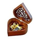Heart Shape Vintage Wood Carved Mechanism Musical Box Wind Up Music Box Gift For Christmas/Birthday/Valentine's day, Melody Castle in the Sky