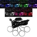 Hirificing Car Interior Pedal LED Lights, Automotive Underglow Ambient RGB Door Lighting Kit with USB Port, 4 in 1 Decoration Neon Lights for Car, Home, Garden, Party (RGB Colorful)