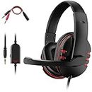 Dhaose PS4 Headset, Gaming Headset for Xbox one s 3.5mm Wired Over-head Stereo Gaming Headset Headphone with Mic Microphone, Volume Control for SONY PS4 PC Tablet Laptop Smartphone Xbox One