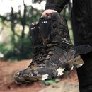Brown Camo High Tactical Boots Men Waterproof Hiking Shoes Outdoor Hunting Boots