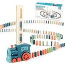 OBEST Domino Zug Spielzeug, 80 Pcs Domino Blöcken Elektrischer Bahn Set, Automatische Platzierung von Domino-Blöcken, Pädagogisches Spielzeug-Geschenk für Mädchen und Jungen ab 3 Jahren
