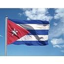 Bandera CUBA 90 x 150 cm de poliéster, con doble pliegue perimetral y ojal.
