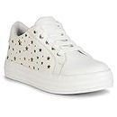 PrasKing Stylish Premium Top Lazer Star Sneaker Shoes for Women (37 EU / 4 UK-IND, White)