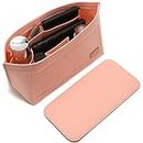 Doxo Purse Organizer Insert Handbags &Tote Felt Bag Fit for LV Speedy 35 and Neverfull MM (Pink-Large-Combination)