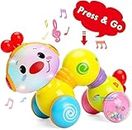 SANTALON Baby Toys 6 Months Plus - Crawling Toys for 1 Year Old Girls Gifts with Music & Light, Press & Go Baby Toys 12+ Months 1st Birthday Gifts for Girls Boys,Multicolor (Color May Vary).