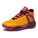 AND1 Revel Mid Girls & Boys Basketball Shoes Kids, Boys High Top Sneakers, Youth Size 1 to 7 Kids Basketball Shoes Boys, Yellow/Orange/Black Trim, 3 Little Kid