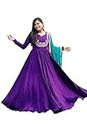 Sashay Boutique Women's Embroidered Anarkali Kurta with Dupatta Set (X-Large, Purple)