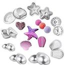 frgasgds Bath Bomb Moulds Set of 16, DIY Fizzies/Bath Bomb mold, Metal Craft Ball Hollow Ball Fillable, for DIY Handmade Soaps & Cake, Ornament for Christmas Wedding Party Decorations. 5 Shapes.