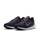 Nike Mens AIR Winflo 9 Black/Gold Suede-Blackened Blue Running Shoe - 11 UK (DD6203-007)