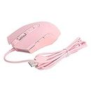 Wired Mouse Computer 7 Keys 7Speed DPI Adjustable RGB Streamer Gaming Mouse Streamer Computer External Input Device DPI Mouse(Pink)